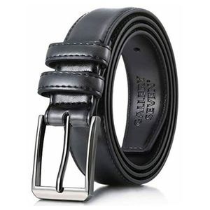 GALLERY SEVEN Mens Black Leather Dress Belt 34